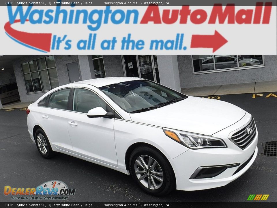2016 Hyundai Sonata SE Quartz White Pearl / Beige Photo #1