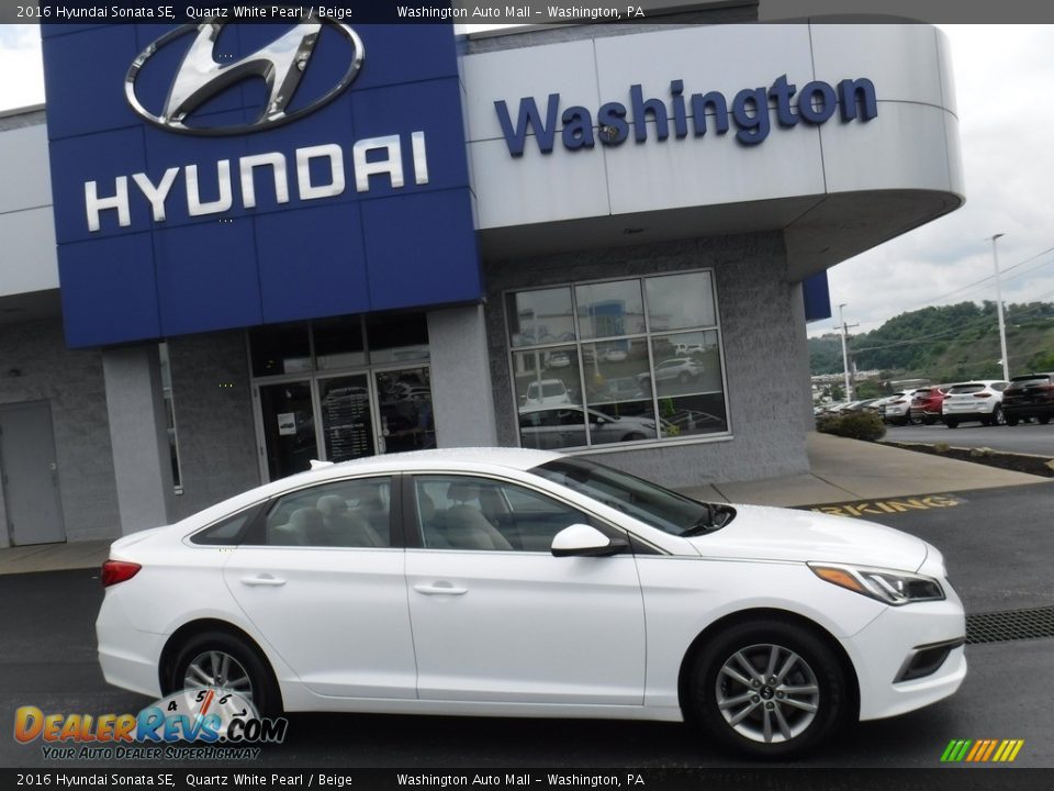 2016 Hyundai Sonata SE Quartz White Pearl / Beige Photo #2
