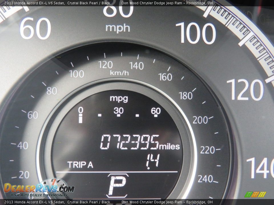2013 Honda Accord EX-L V6 Sedan Crystal Black Pearl / Black Photo #18