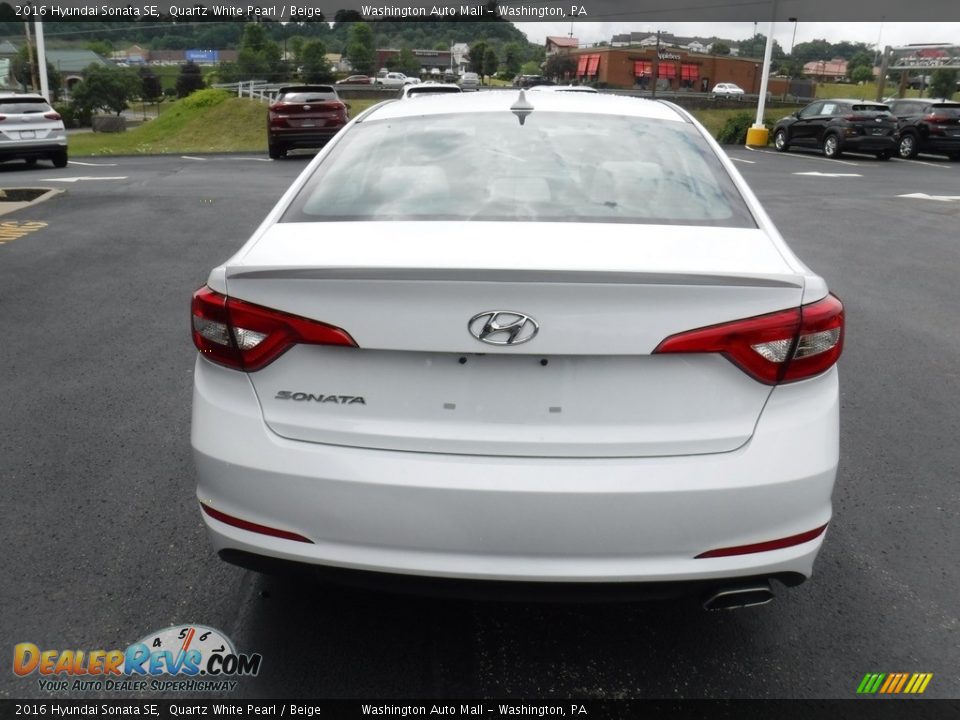 2016 Hyundai Sonata SE Quartz White Pearl / Beige Photo #8