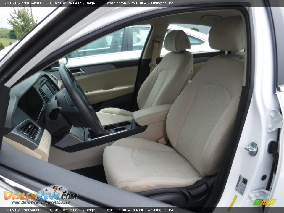 2016 Hyundai Sonata SE Quartz White Pearl / Beige Photo #11