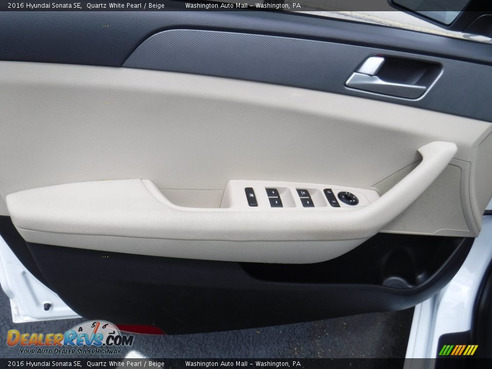 2016 Hyundai Sonata SE Quartz White Pearl / Beige Photo #12