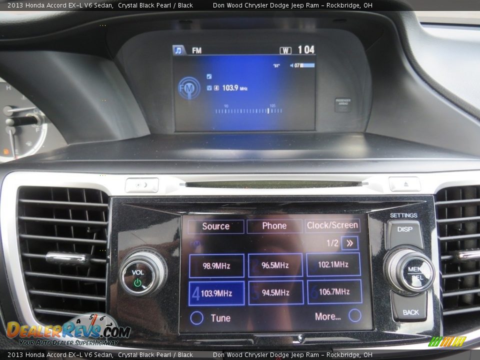 2013 Honda Accord EX-L V6 Sedan Crystal Black Pearl / Black Photo #24