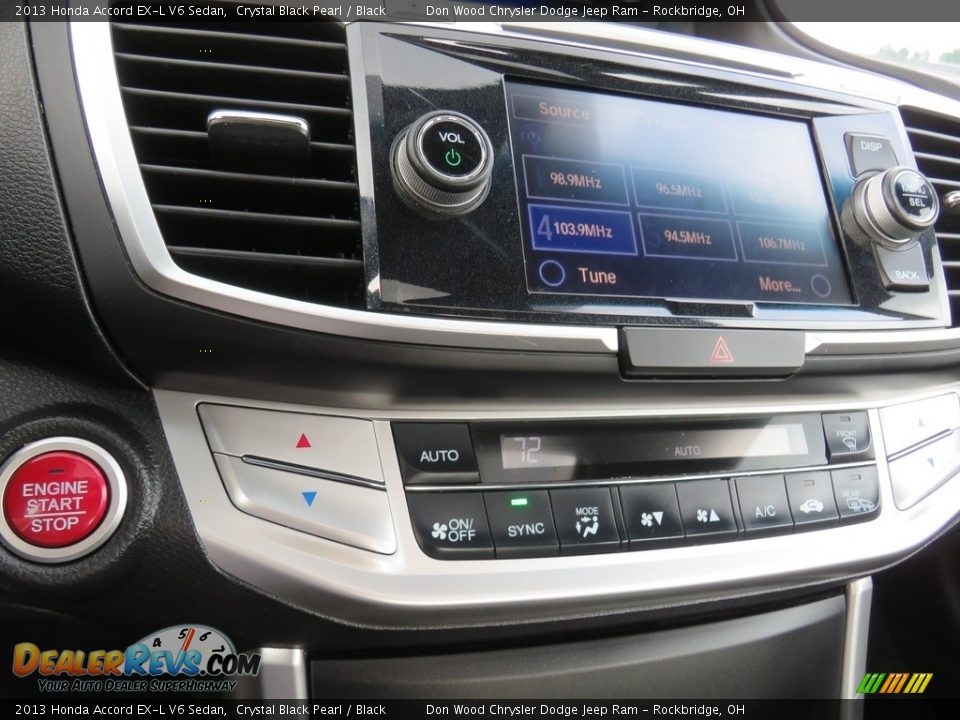 2013 Honda Accord EX-L V6 Sedan Crystal Black Pearl / Black Photo #25