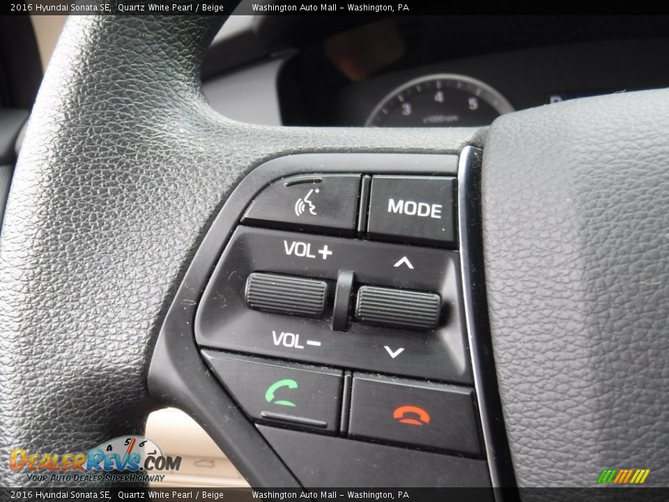 2016 Hyundai Sonata SE Quartz White Pearl / Beige Photo #19