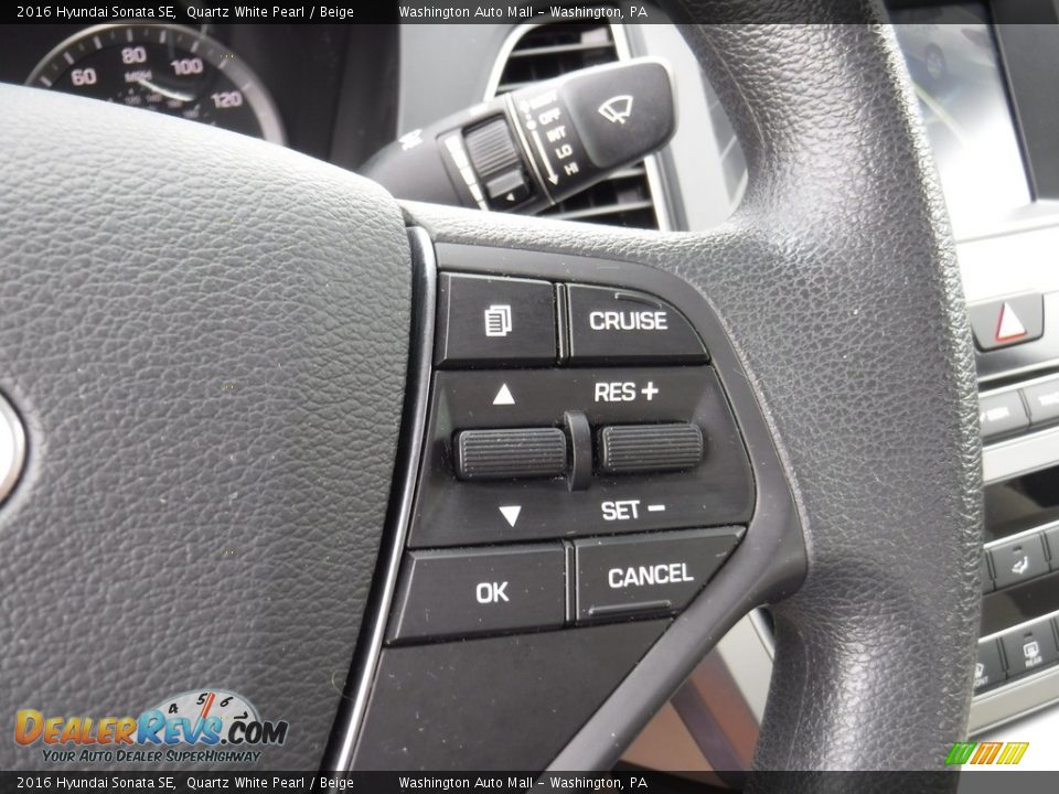 2016 Hyundai Sonata SE Quartz White Pearl / Beige Photo #20