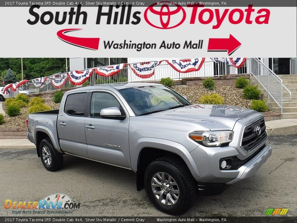 2017 Toyota Tacoma SR5 Double Cab 4x4 Silver Sky Metallic / Cement Gray Photo #1