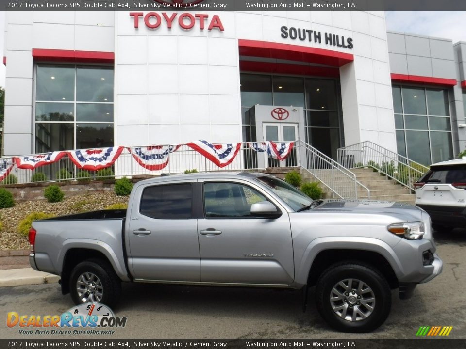 2017 Toyota Tacoma SR5 Double Cab 4x4 Silver Sky Metallic / Cement Gray Photo #3
