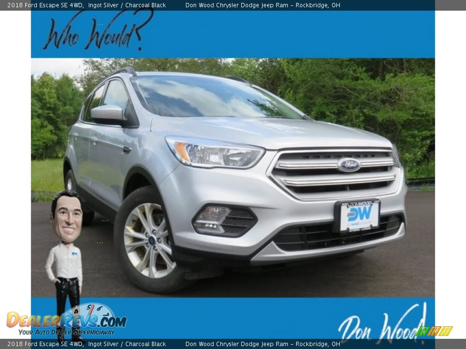 2018 Ford Escape SE 4WD Ingot Silver / Charcoal Black Photo #1