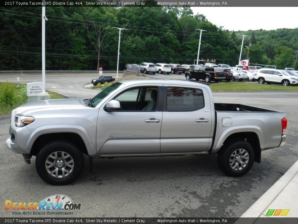 2017 Toyota Tacoma SR5 Double Cab 4x4 Silver Sky Metallic / Cement Gray Photo #8