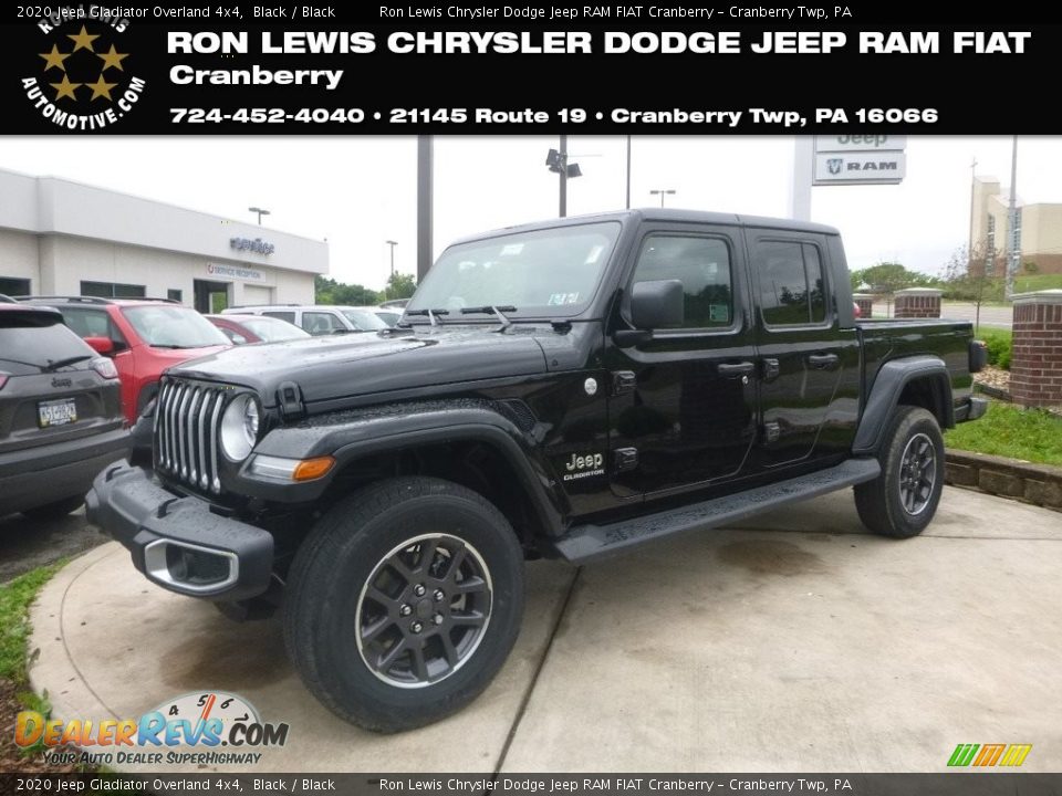 2020 Jeep Gladiator Overland 4x4 Black / Black Photo #1