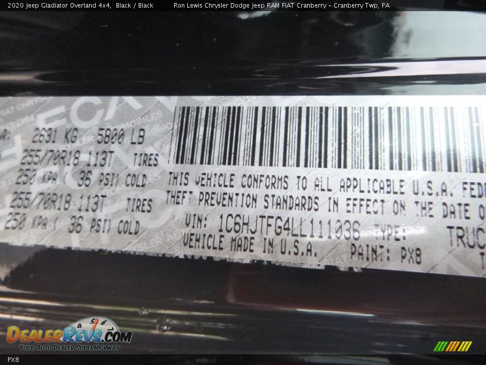 Jeep Color Code PX8 Black