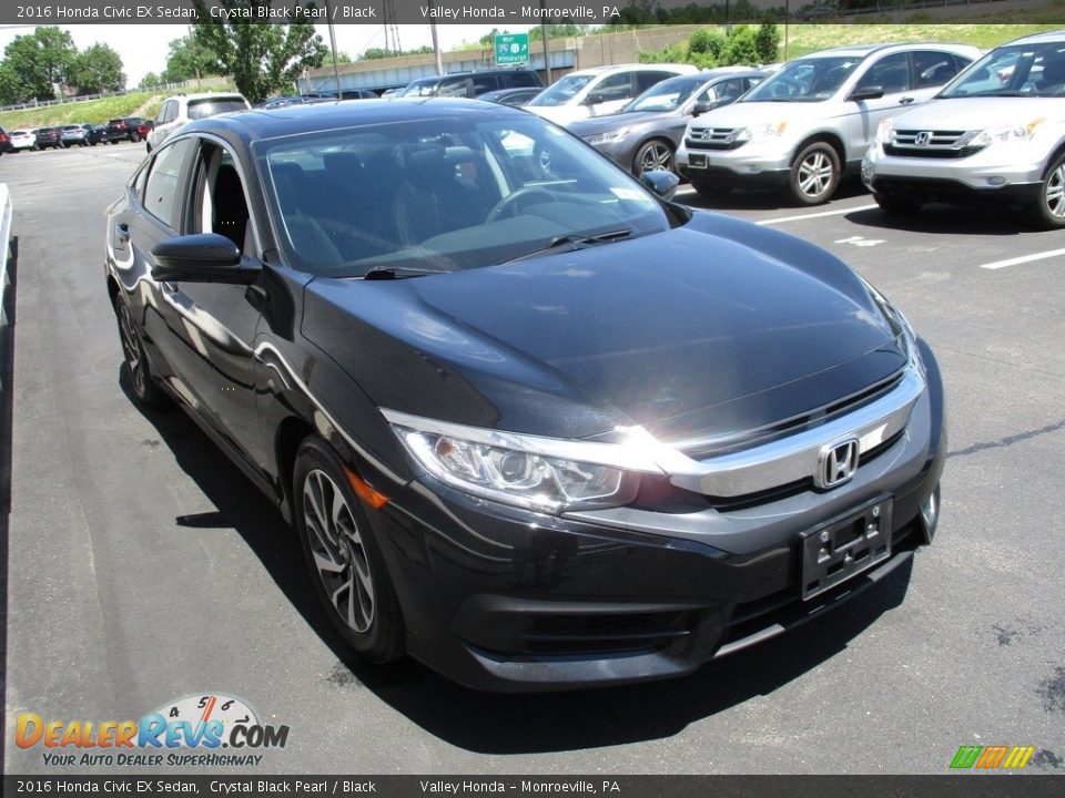2016 Honda Civic EX Sedan Crystal Black Pearl / Black Photo #6