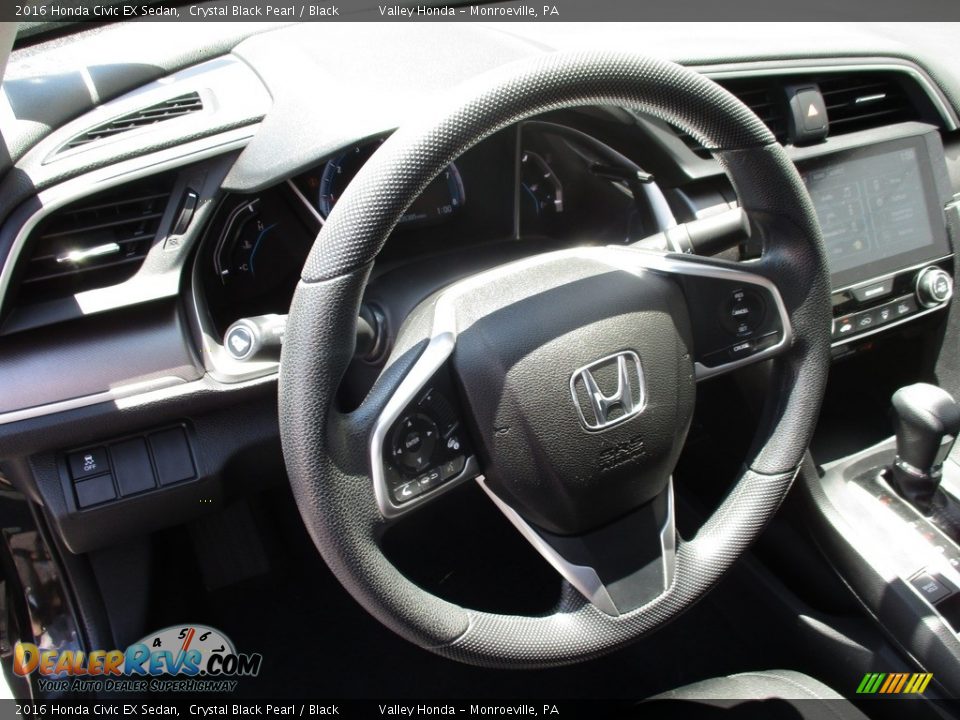 2016 Honda Civic EX Sedan Crystal Black Pearl / Black Photo #12