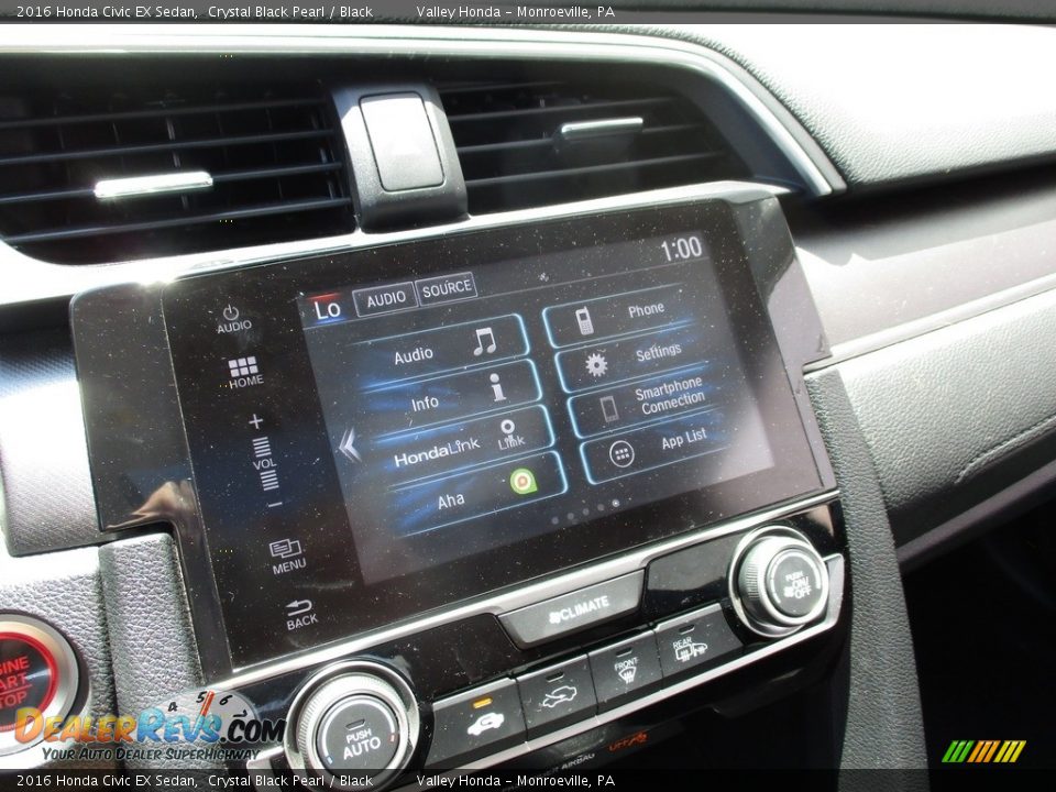 2016 Honda Civic EX Sedan Crystal Black Pearl / Black Photo #14