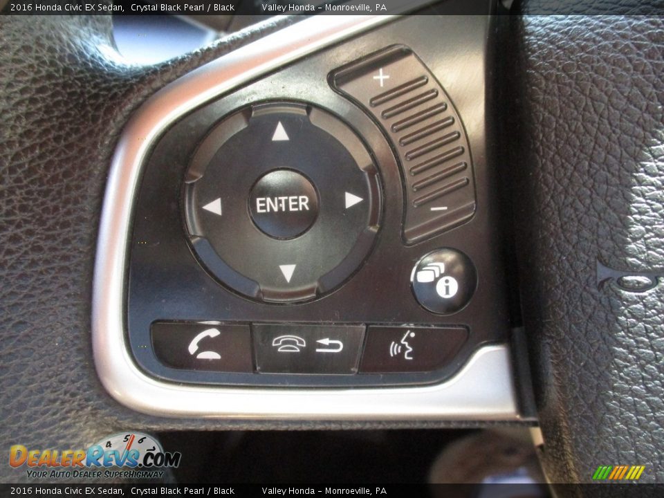 2016 Honda Civic EX Sedan Crystal Black Pearl / Black Photo #17