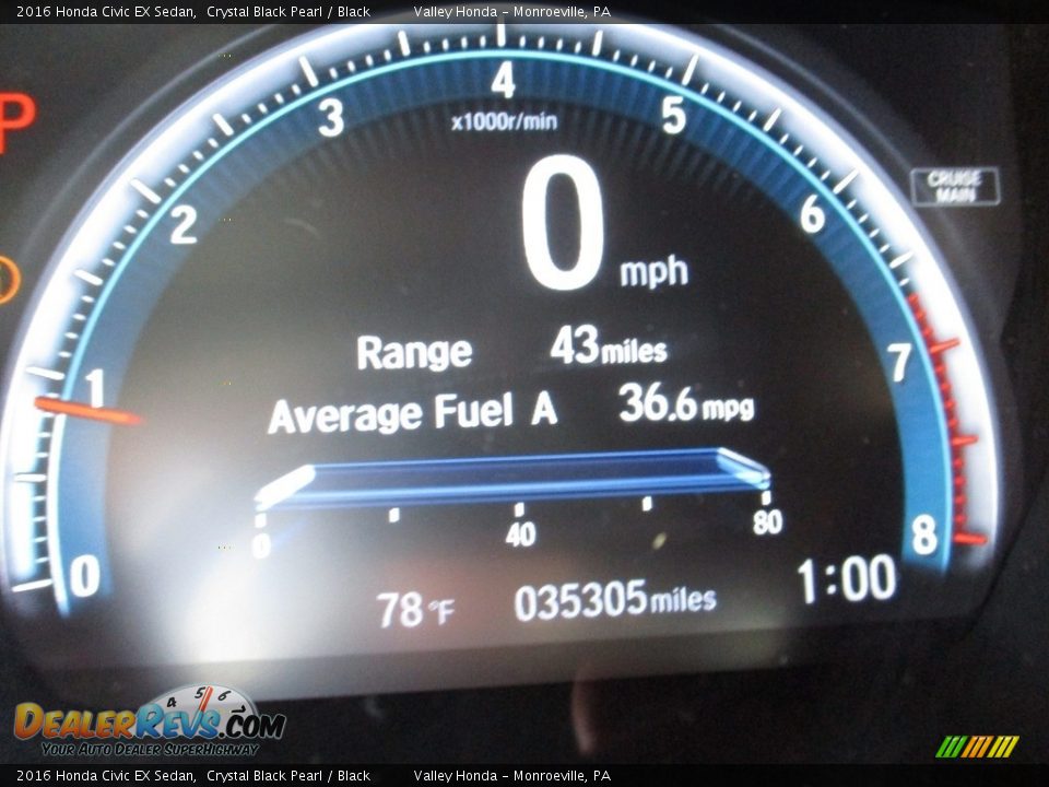 2016 Honda Civic EX Sedan Crystal Black Pearl / Black Photo #20