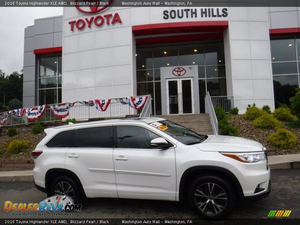 2016 Toyota Highlander XLE AWD Blizzard Pearl / Black Photo #2