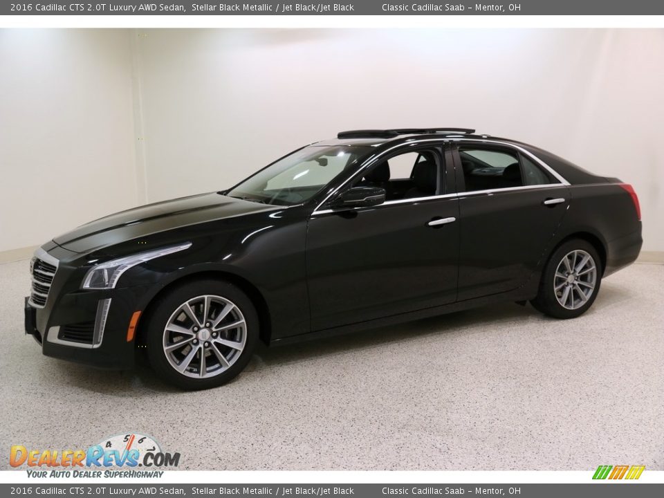 2016 Cadillac CTS 2.0T Luxury AWD Sedan Stellar Black Metallic / Jet Black/Jet Black Photo #3
