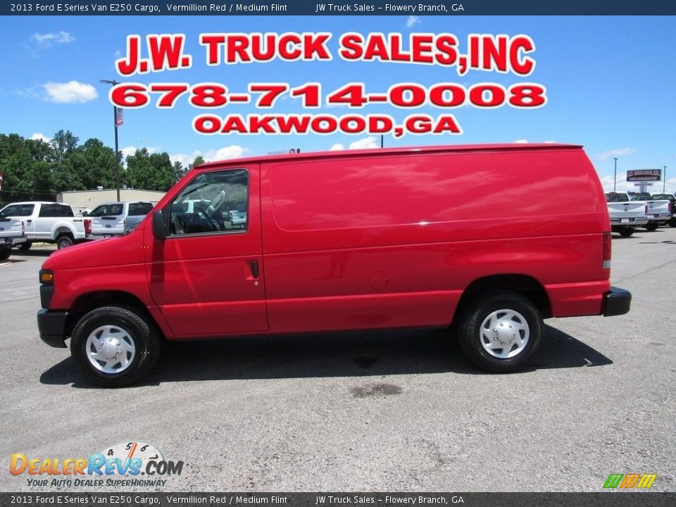 2013 Ford E Series Van E250 Cargo Vermillion Red / Medium Flint Photo #2