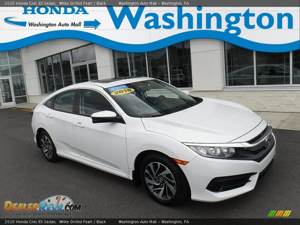 2016 Honda Civic EX Sedan White Orchid Pearl / Black Photo #1