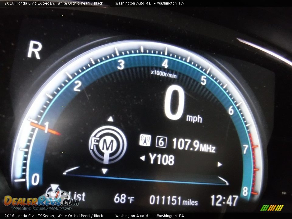 2016 Honda Civic EX Sedan White Orchid Pearl / Black Photo #27