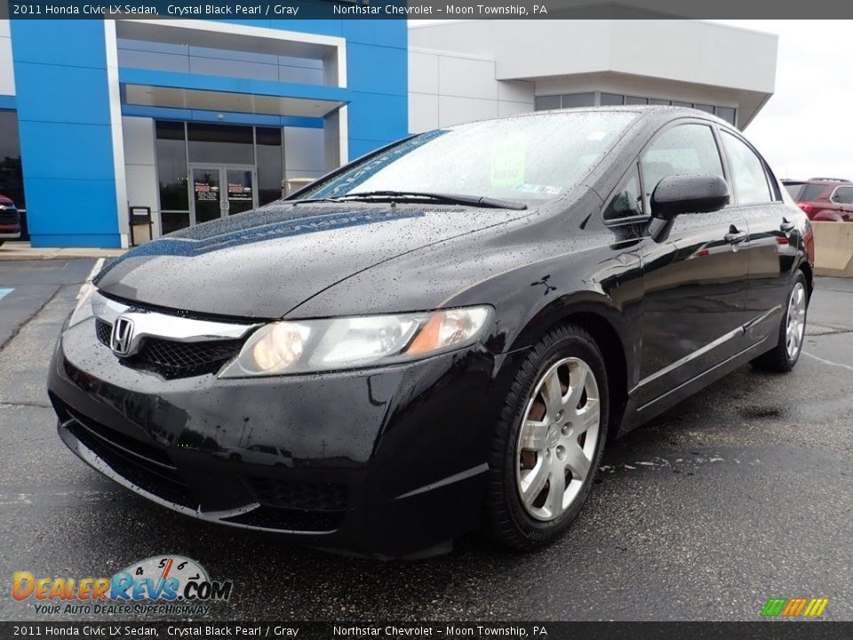 2011 Honda Civic LX Sedan Crystal Black Pearl / Gray Photo #2