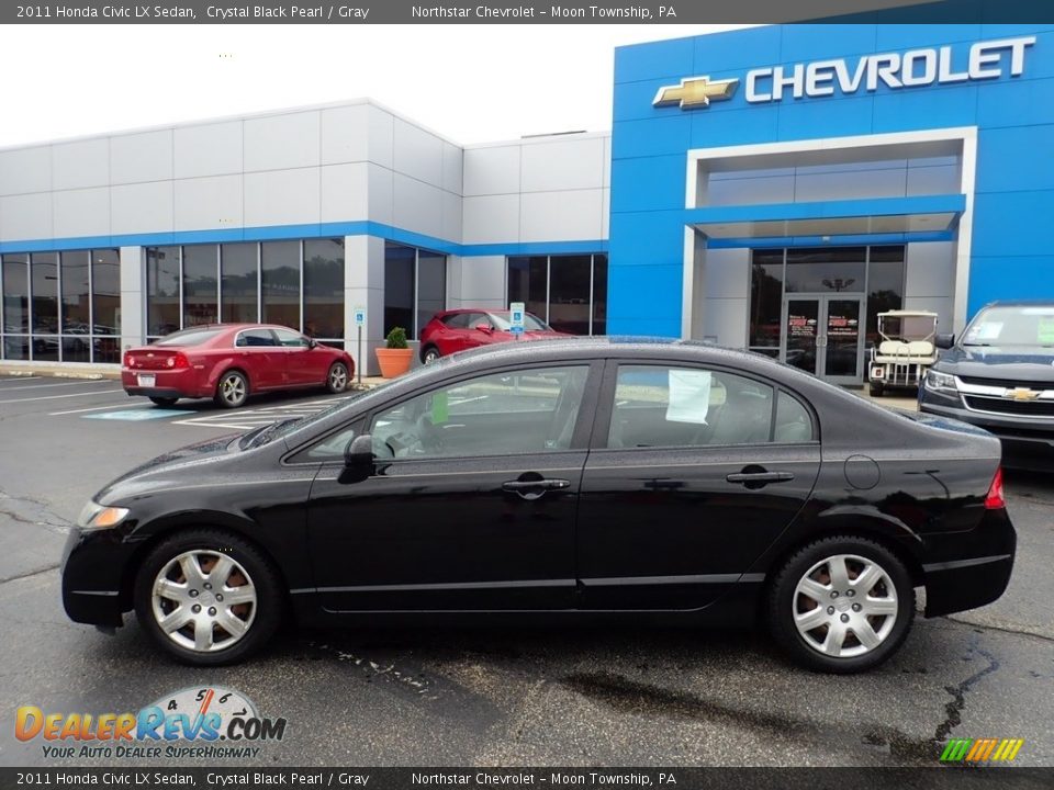 2011 Honda Civic LX Sedan Crystal Black Pearl / Gray Photo #3