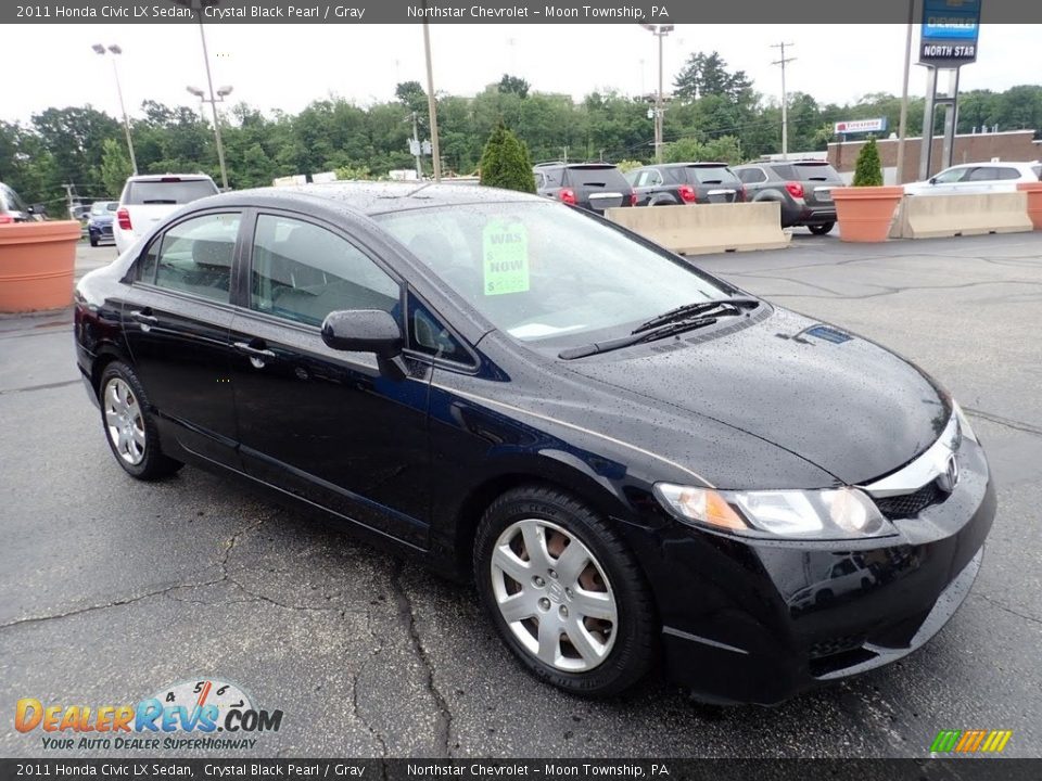 2011 Honda Civic LX Sedan Crystal Black Pearl / Gray Photo #10