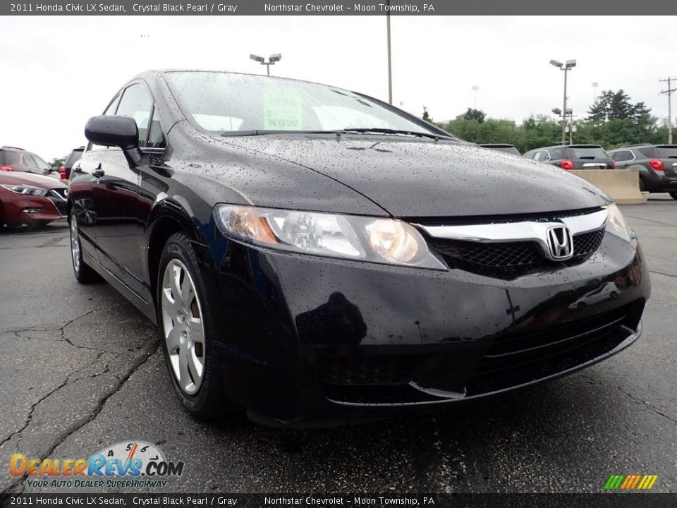 2011 Honda Civic LX Sedan Crystal Black Pearl / Gray Photo #11