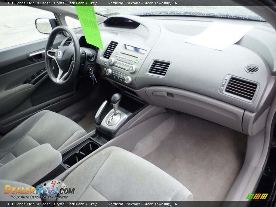 2011 Honda Civic LX Sedan Crystal Black Pearl / Gray Photo #15