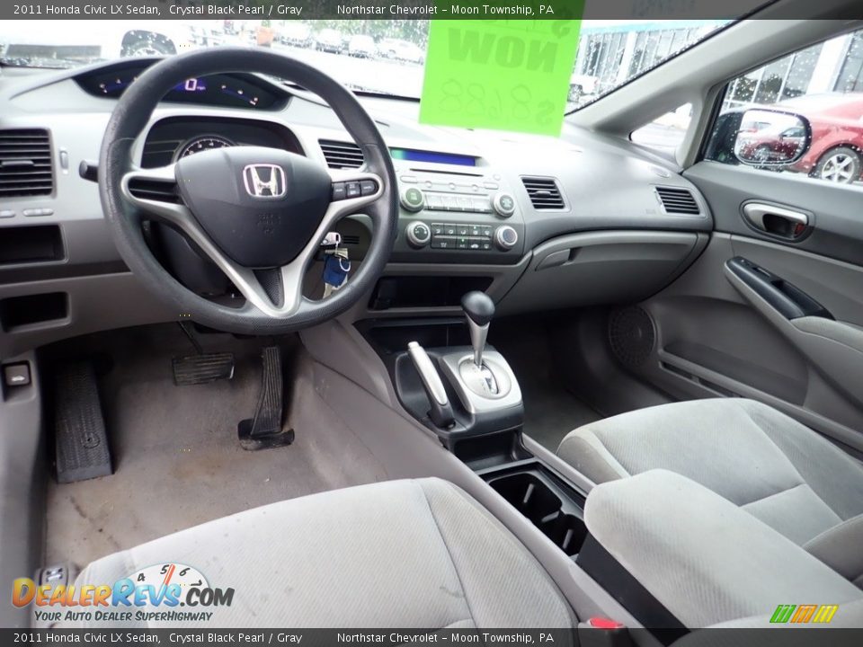2011 Honda Civic LX Sedan Crystal Black Pearl / Gray Photo #21