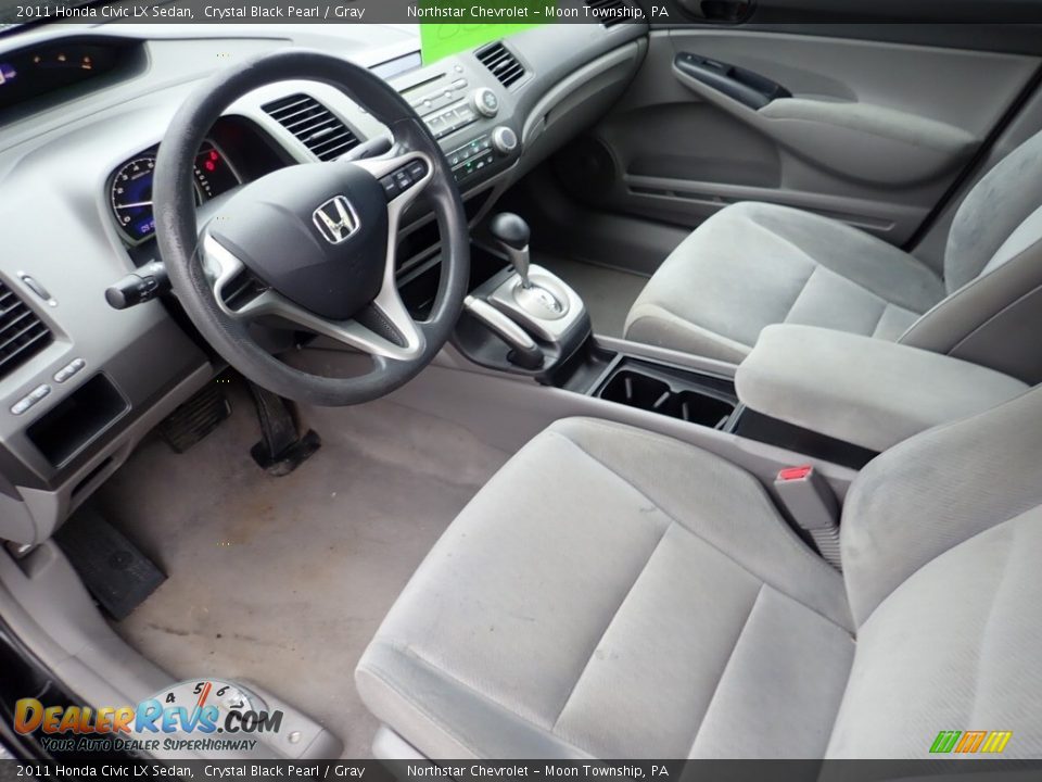 2011 Honda Civic LX Sedan Crystal Black Pearl / Gray Photo #24