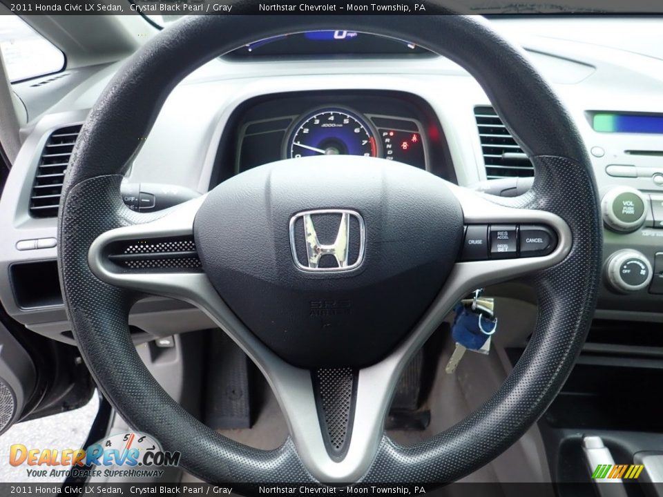2011 Honda Civic LX Sedan Crystal Black Pearl / Gray Photo #26