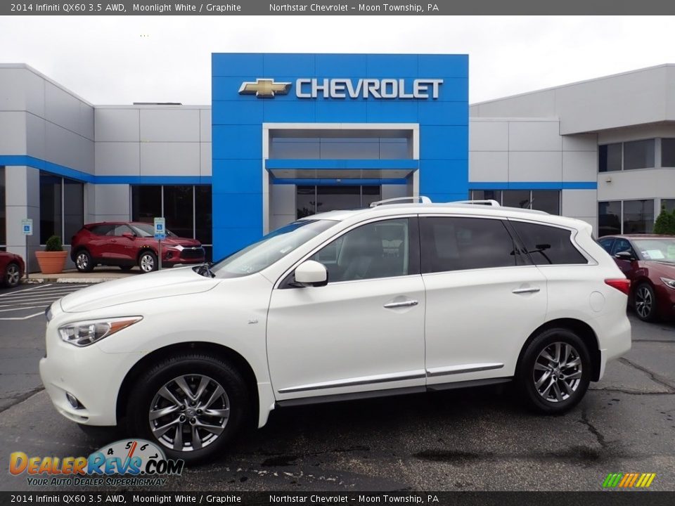 2014 Infiniti QX60 3.5 AWD Moonlight White / Graphite Photo #1