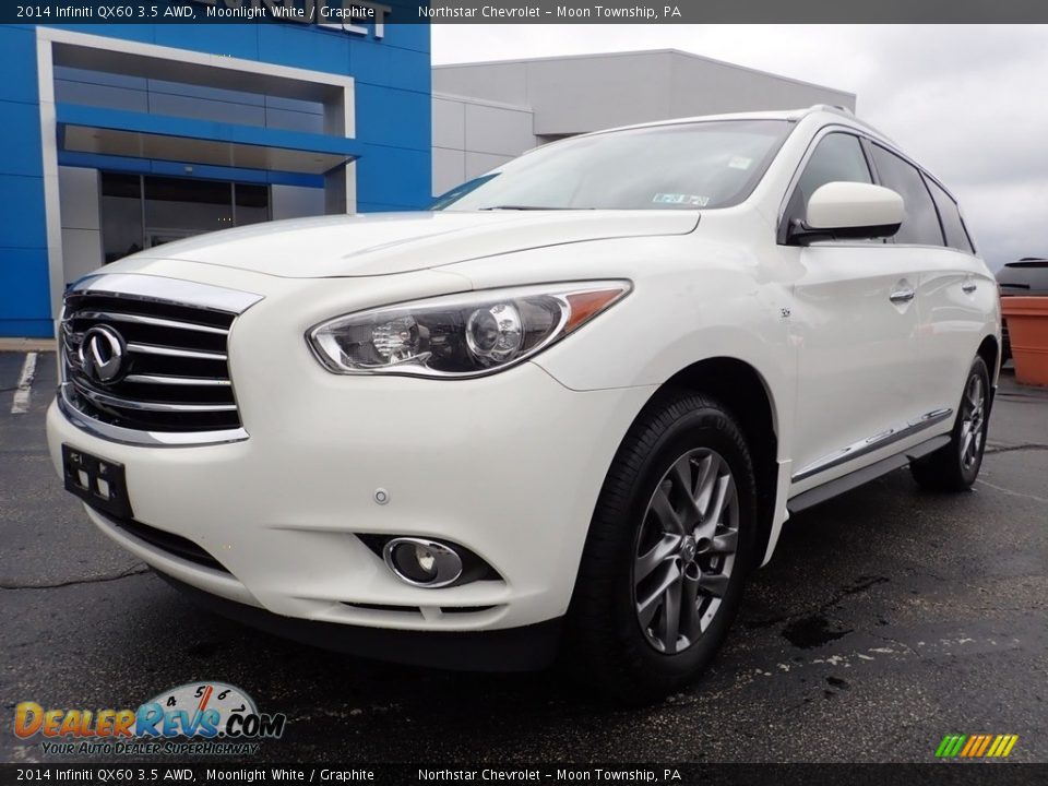 2014 Infiniti QX60 3.5 AWD Moonlight White / Graphite Photo #2