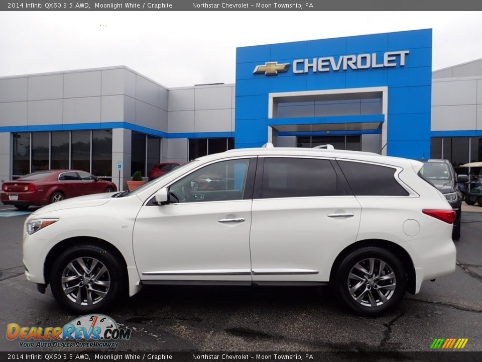 2014 Infiniti QX60 3.5 AWD Moonlight White / Graphite Photo #3