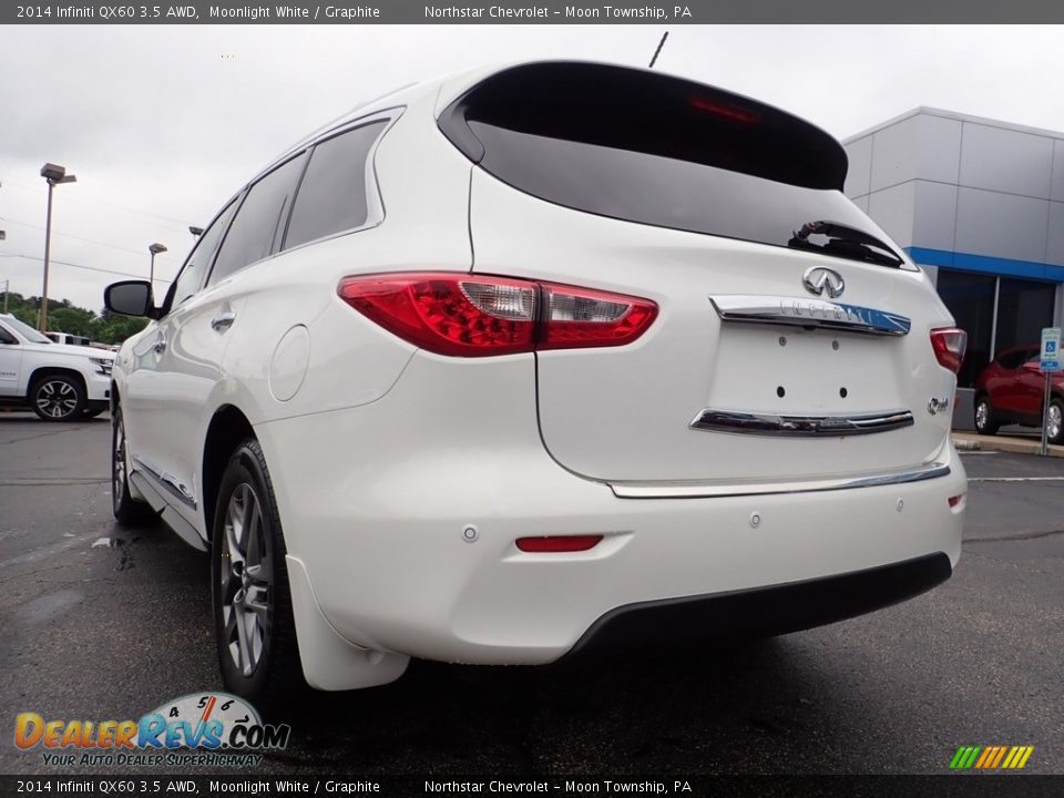 2014 Infiniti QX60 3.5 AWD Moonlight White / Graphite Photo #5