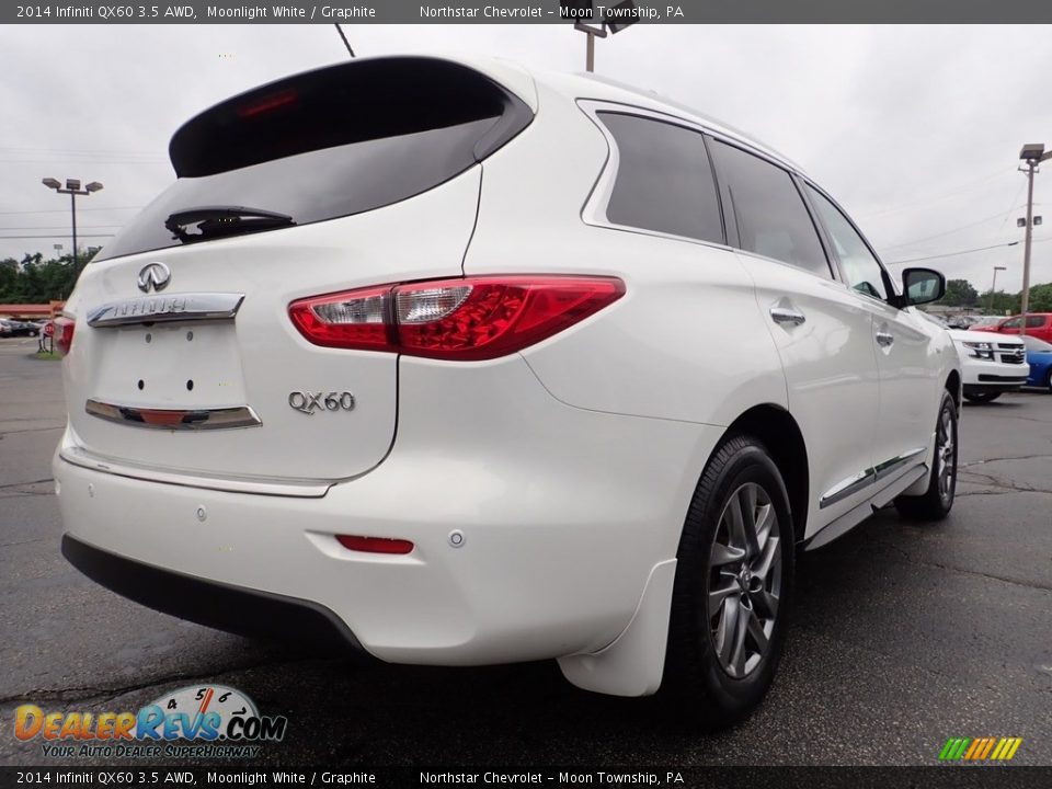 2014 Infiniti QX60 3.5 AWD Moonlight White / Graphite Photo #8