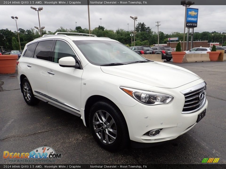 2014 Infiniti QX60 3.5 AWD Moonlight White / Graphite Photo #11