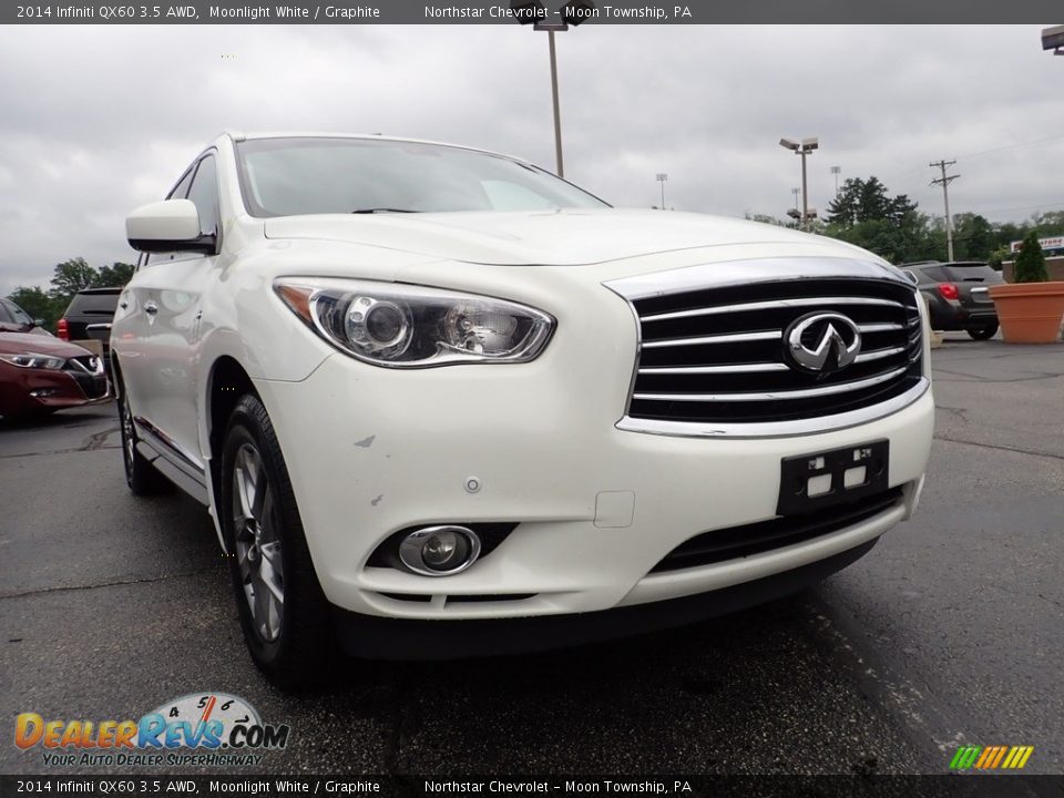 2014 Infiniti QX60 3.5 AWD Moonlight White / Graphite Photo #12