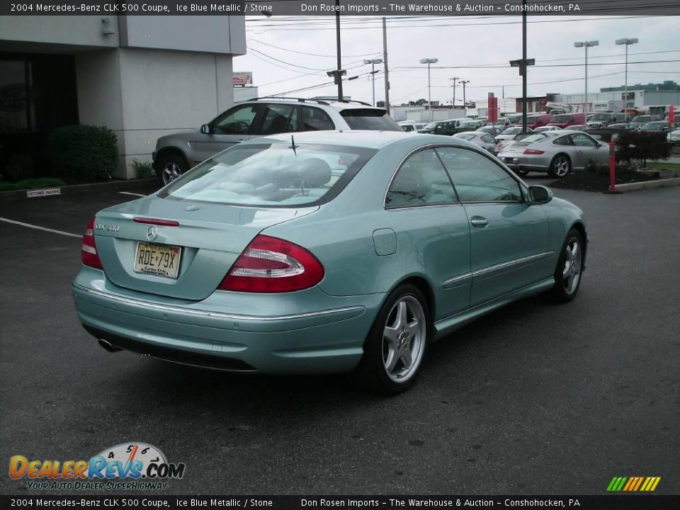 2004 Mercedes-Benz CLK 500 Coupe Ice Blue Metallic / Stone Photo #5