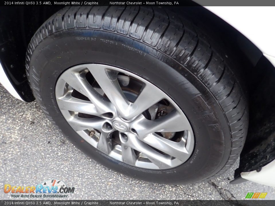 2014 Infiniti QX60 3.5 AWD Moonlight White / Graphite Photo #14
