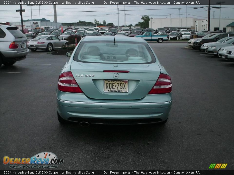 2004 Mercedes-Benz CLK 500 Coupe Ice Blue Metallic / Stone Photo #6