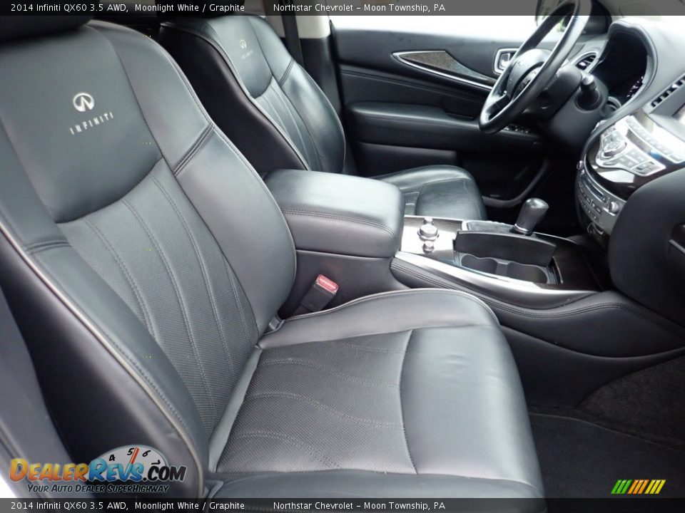 2014 Infiniti QX60 3.5 AWD Moonlight White / Graphite Photo #15