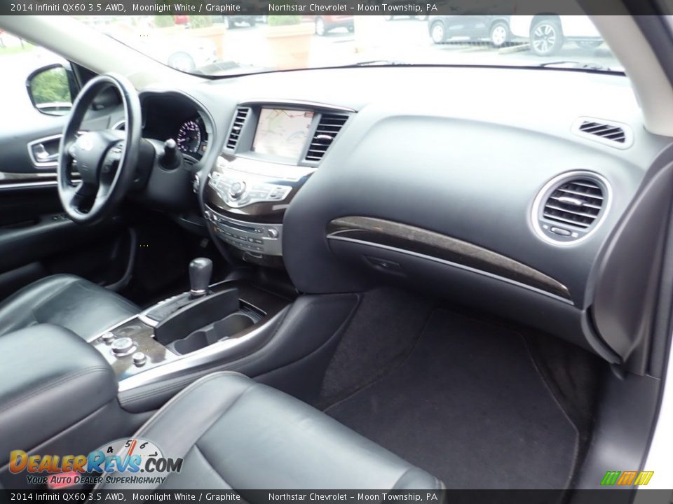 2014 Infiniti QX60 3.5 AWD Moonlight White / Graphite Photo #16