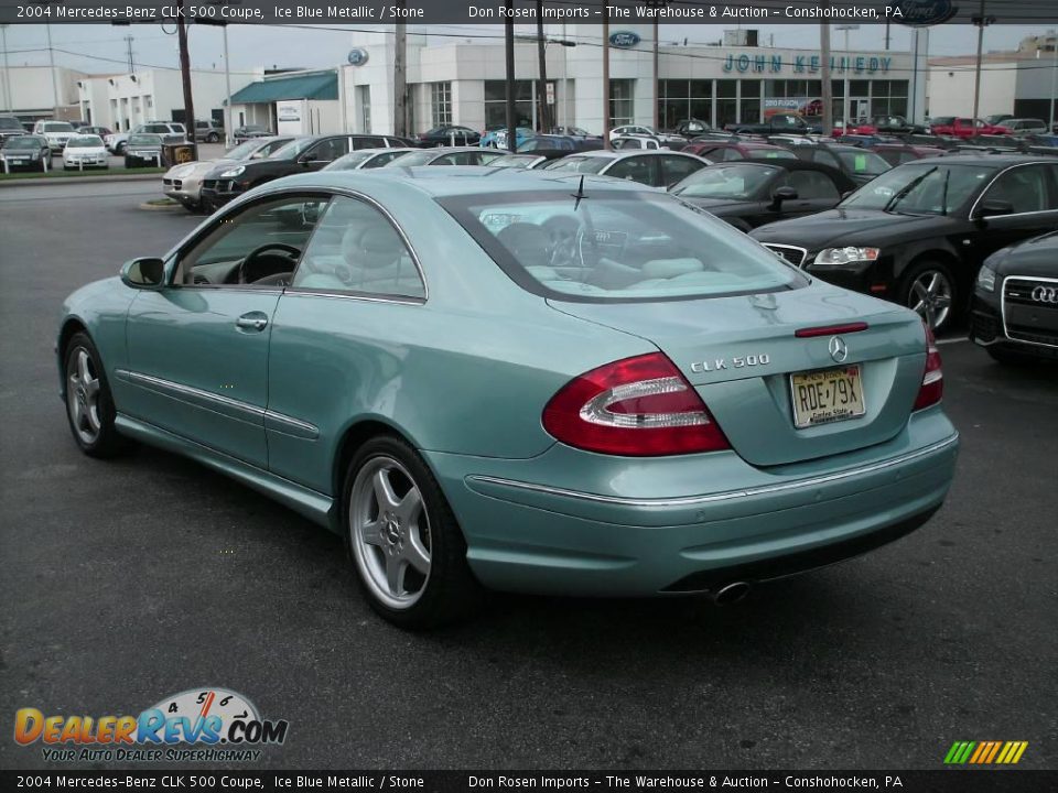 2004 Mercedes-Benz CLK 500 Coupe Ice Blue Metallic / Stone Photo #7