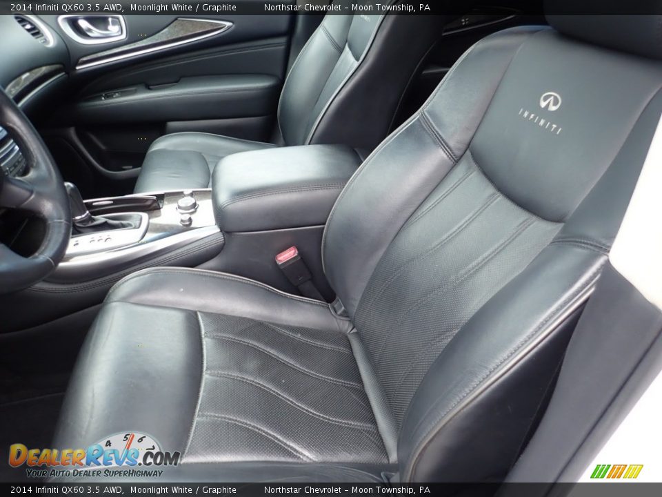 2014 Infiniti QX60 3.5 AWD Moonlight White / Graphite Photo #20