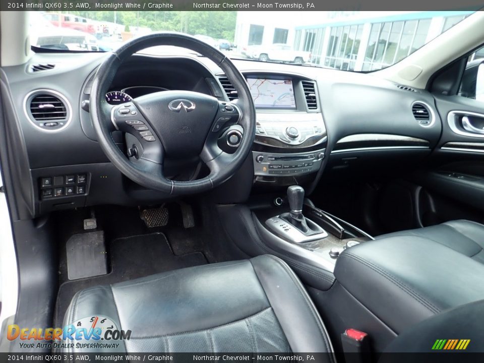 2014 Infiniti QX60 3.5 AWD Moonlight White / Graphite Photo #23