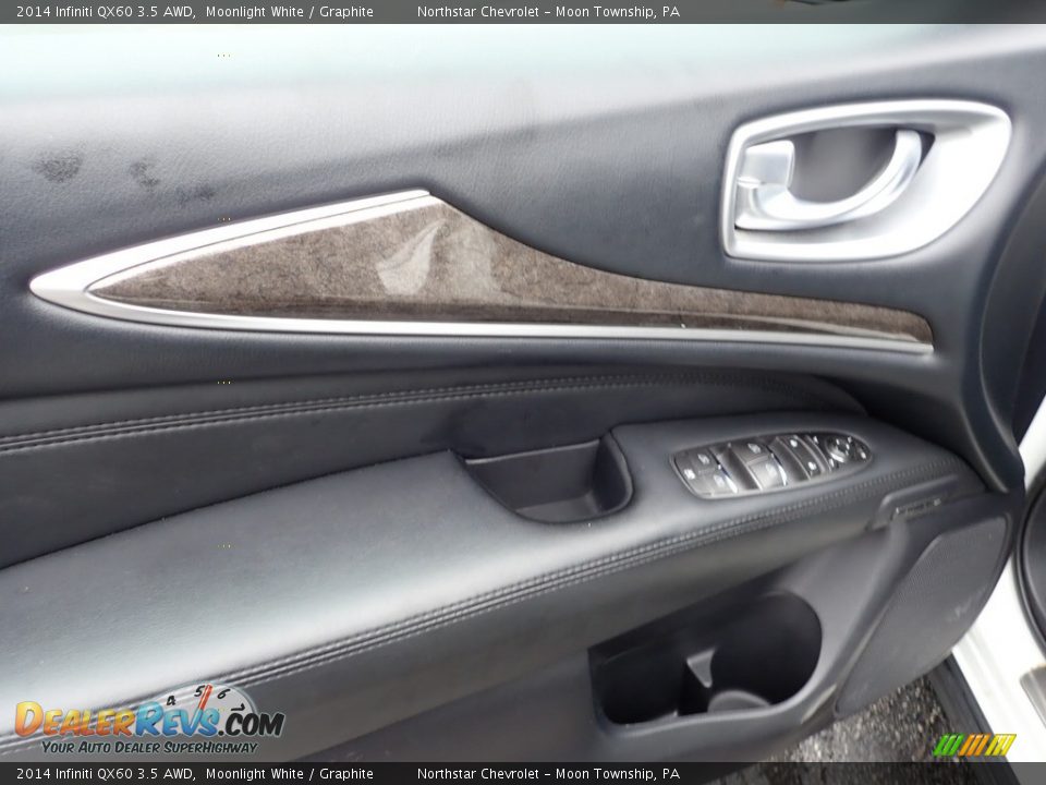 2014 Infiniti QX60 3.5 AWD Moonlight White / Graphite Photo #24